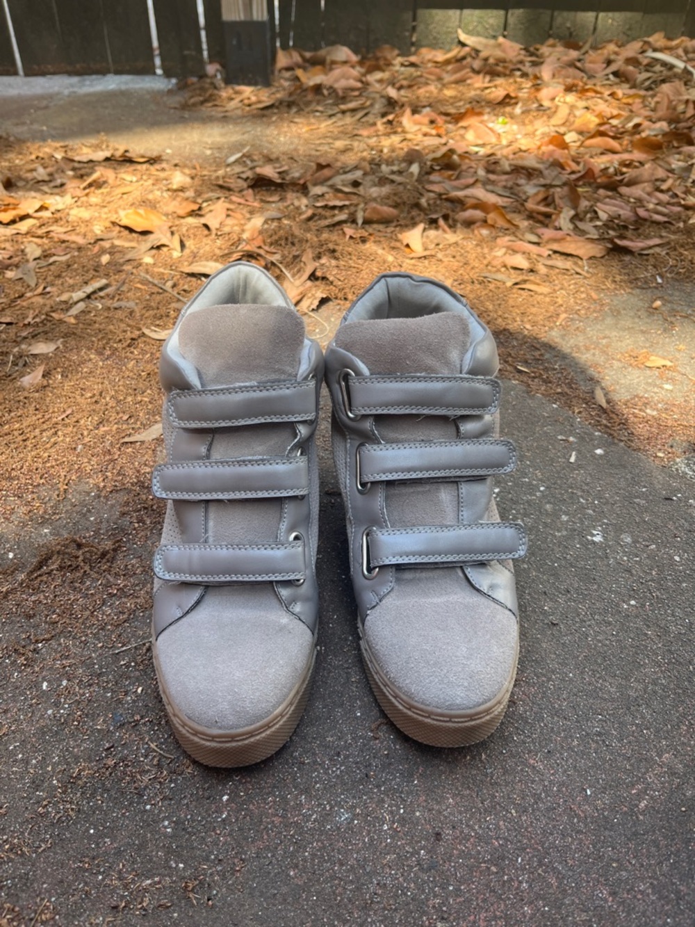 Gray Steve Madden Wedge Sneaker - Picture 2 of 5